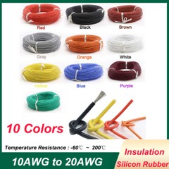 10-20AWG Gauge 0.08mm Tinned Copper Wires Silicone Stranded Flexible Cable Wire