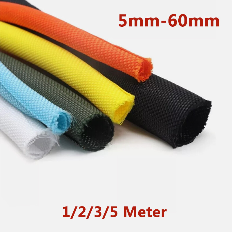 Split Braided Sleeving Loom Tube Cable Wire Harnessing Sheathing 5Colours 5-60mm