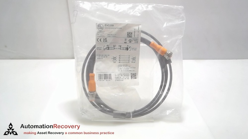IFM EVC058, DOUBLE-ENDED PATCHCORD, VDOGH050MSS0002H05STGH050MSS, NEW #306977