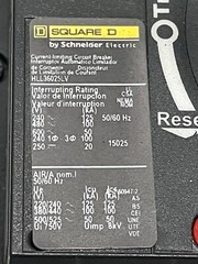 Square D HLL36025LV Circuit Breaker Powerpact 25-Amp 600-VAC With Handle