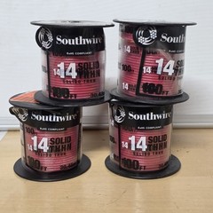 4 Pack, Southwire 100 Ft Red 14AWG THHN Solid Copper Insulated Wire 11581642