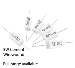 ‌5W Cement Power Resistors ±5% 0.05Ω-100KΩ Horizontal High Stability‌