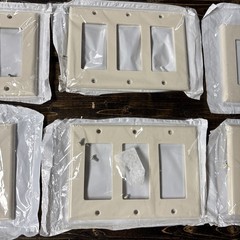 (6) Leviton 80411-T, Light Almond, (3) Decora/GFCI, 3-Gang, Standard Wallplate