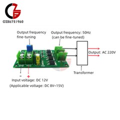DC-AC Inverter 50Hz Square Wave Signal Generator Module AC-AC Power Transformer