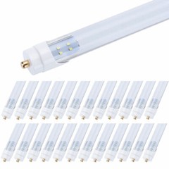 25 PACKS T8 8FT 50W SINGLE PIN FA8 Base LED Outdoor Tubes Lights 5000K MILKY