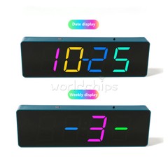 DIY Electronic Clock Kit LED Digital RGB Clock Time Temperature Date Display New
