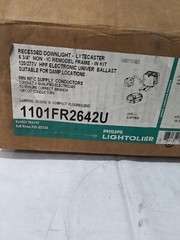 LIGHTOLIER Non-IC Housing, Frame-In Kit, Compact Fluorescent, 6-3/4″ 1101FR2642U
