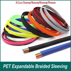 3/4/6/8mm Braided Cable Sleeving PET Expandable Wire Sheath Electrics Wire Harne