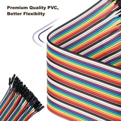 40pcs 20 cm 8 inch Female to Female Multicolored Dupont Wire Breadboard Jumpe…