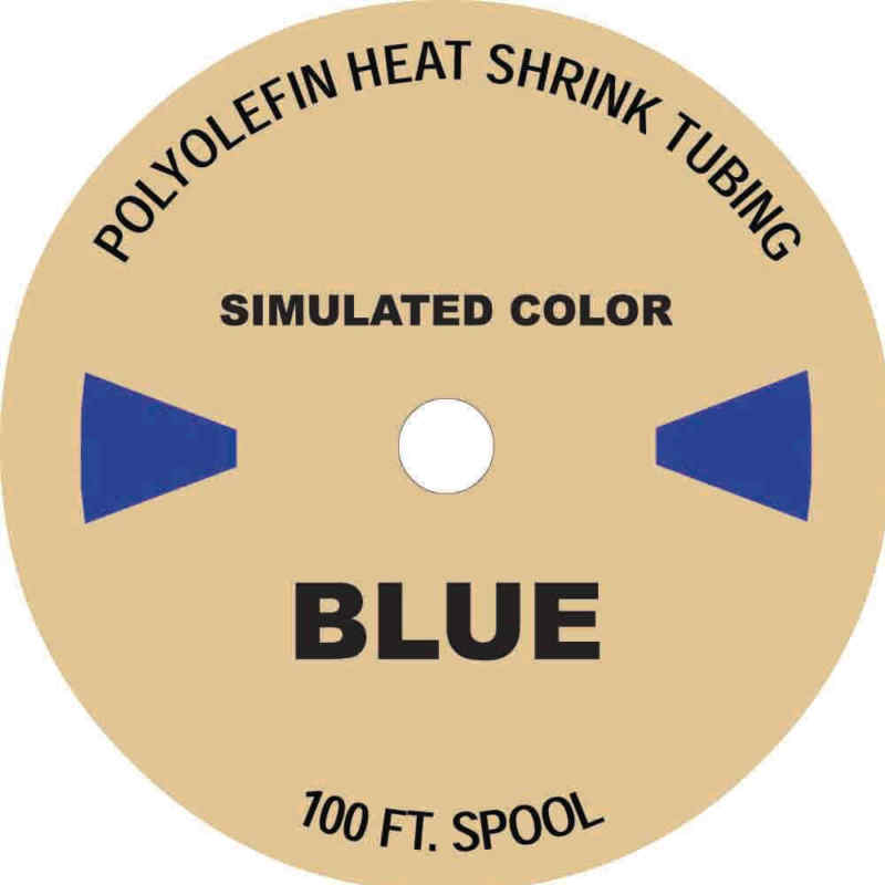 100 FT. BLUE 1″ Polyolefin 2:1 Heat Shrink Tubing