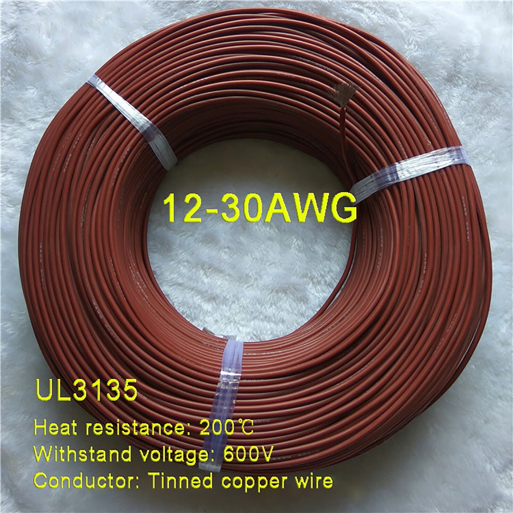Brown 12-30AWG Flexible Silicone Wire Cable, HIGH TMPE 200℃, Tinned Copper Wire