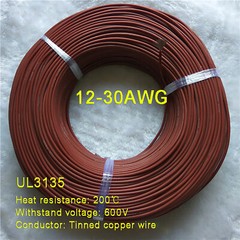 Brown 12-30AWG Flexible Silicone Wire Cable, HIGH TMPE 200℃, Tinned Copper Wire