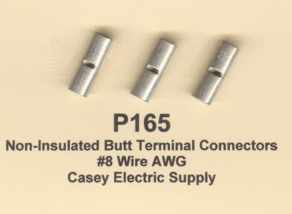 10 Non Insulated BUTT Terminals Connectors Uninsulated #8 Wire Gauge AWG MOLEX