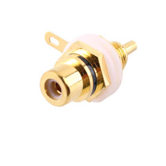 Black/Red Gold RCA Phono Audio Video Female Chassis Insulated Socket Panel Mount