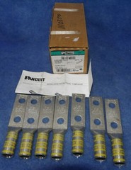 Box of 7 NEW Panduit LCC250-12-X Two Hole Long Barrel 250 KCMIL Copper Lugs +…