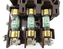 Square D Fuse Holder W/ Bussmann Buss NON 40 250V Fuses