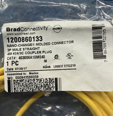 1200860133 Woodhead BradConnectivity 3P Male Straight