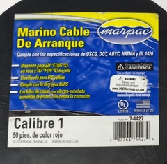 MARPAC EPM MARINE MASTER 7-4427 50′ RED MARINE STARTER BATTERY CABLE 1 AWG 50 FT