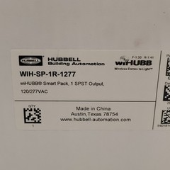 Hubbell wiHUBB Smart Pack Wireless Circuit Controller 1 SPST Output 120/277VAC
