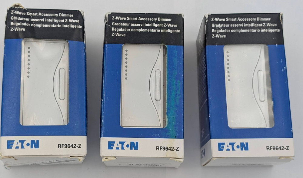 3 PACK! EATON RF9642-ZAW Z-Wave Plus Accessory Dimmer, Alpine White