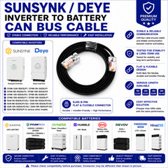 Sunsynk / Deye Inverter To Battery Can Cable For Sunsynk/Pylontech/Dyness/Hubble