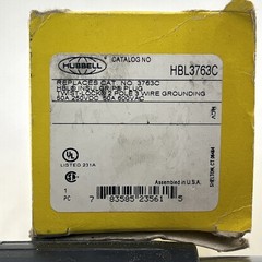 New Hubbell Twist lock Insulgrip HBL3763C, 50A 250V DC/600V AC, 2P 3W Non-NEMA