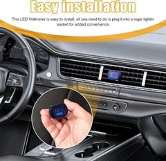 Car LED Cigarette Lighter Voltmeter, 12V 24V DC Digital Battery Vo Color: 1 PC