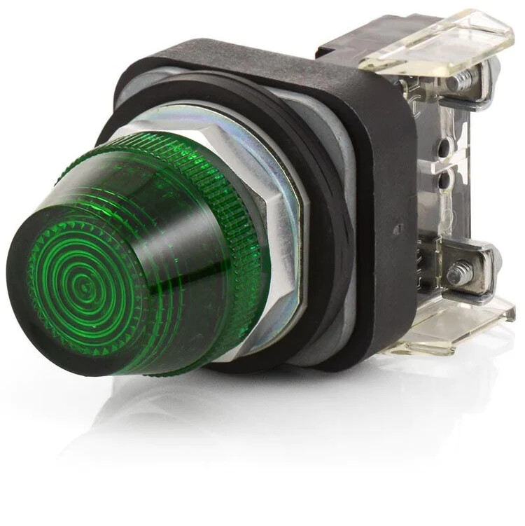 Allen-Bradley 800T-Q10 Series T Universal Pilot Light 120V Green/Red Lens USED