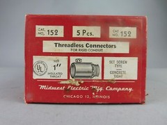 *Box of 5* Midwest Threadless Connectors for Rigid Conduit 152 – NEW Surplus!