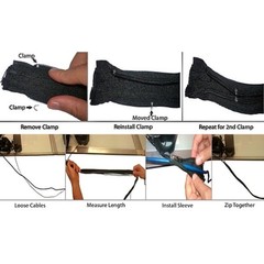 ELECTRIDUCT BS-ZIPPER-075-5-BK Braided Cable Sleeve, 3/4 in Inside Dia., 5 ft,