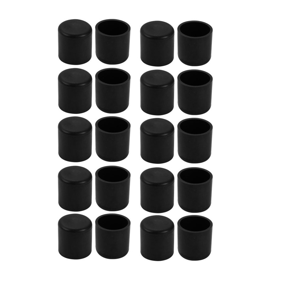 19mm Inner Diameter Chair Leg Floor Protectors Table Feet Tips Covers Caps 20Pc