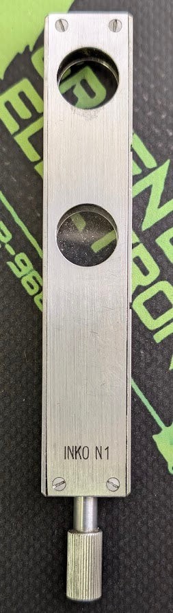 INKO N1 – Carl Zeiss – Neophot 21 LECO microscope sample block 2 openings INKO N