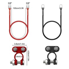 10 AWG Gauge 12V Battery Inverter Cables W/ Ring Terminals for Automotive Marine