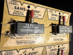Sans-a-fuse FA500-1 Circuit Breaker 6-Pack – NOS Vintage Bulk Strip – 5A Thermal
