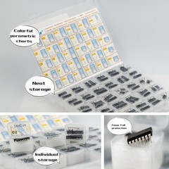 IC Kit Integrated Circuit Pro Edition 64-in-1 Electronic Component IC : Logic…