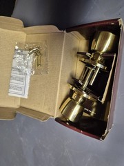 Mountain Security Interior Locking Polished Brass Tulip Door Knob 3130-105 NIB