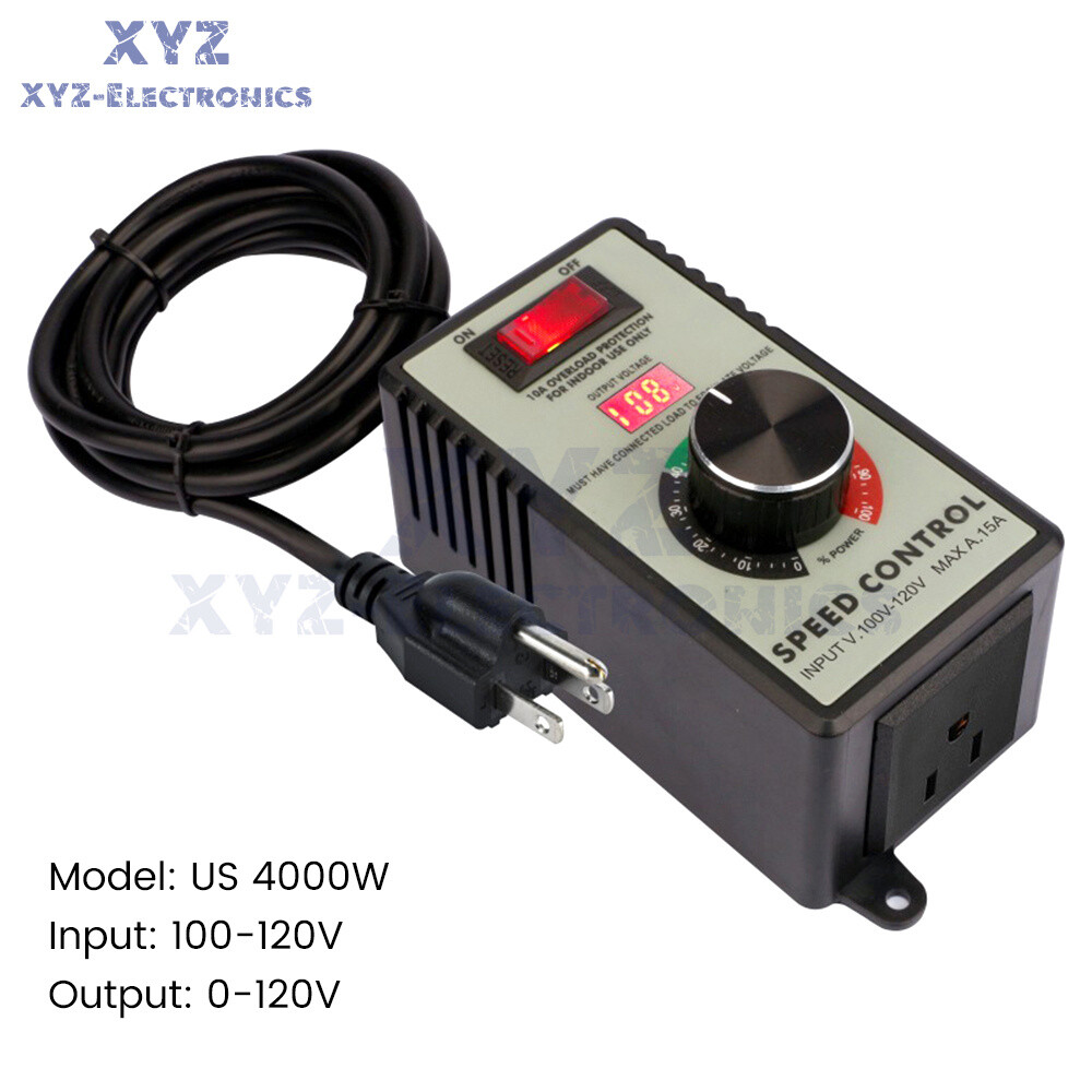 4000W Electronic Voltage Regulator Stepless AC Motor Speed Controller 110V/220V