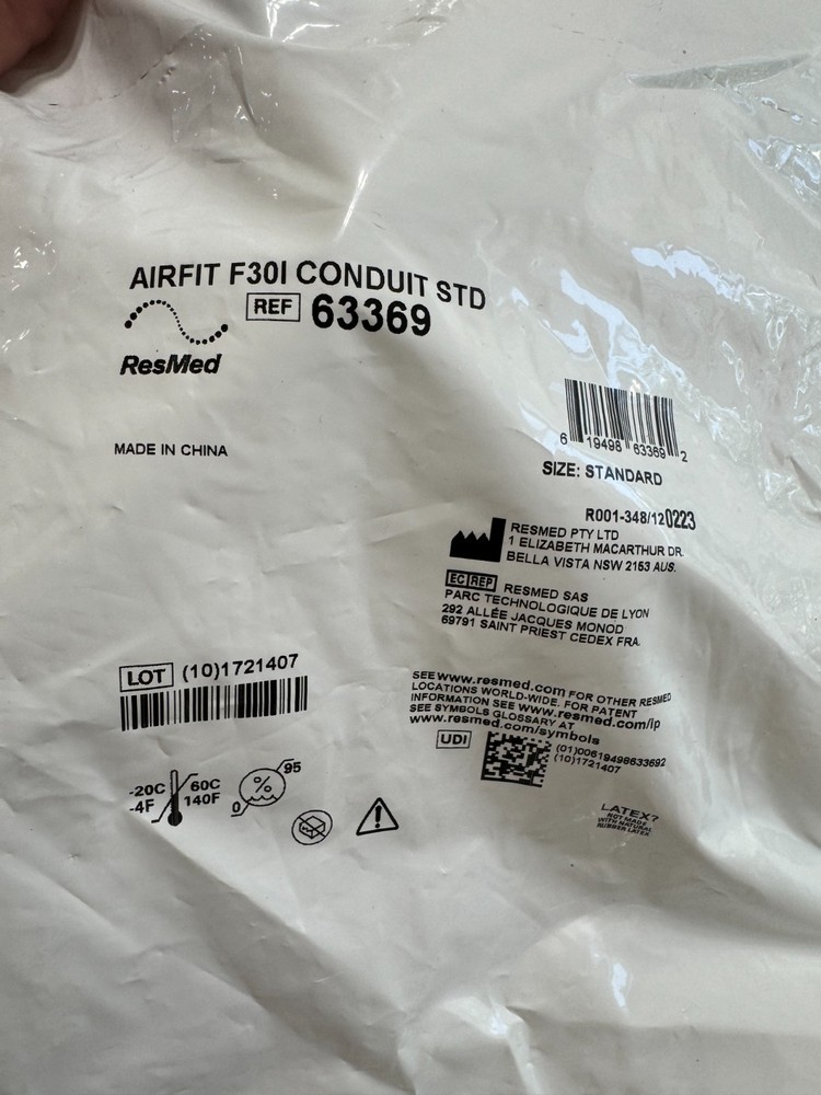 ResMed AirFit F30I Conduit Standard 63369 New (e41)