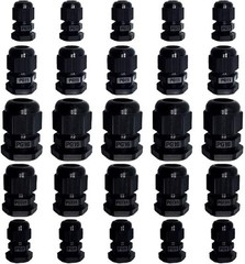 25 Pack Waterproof Cable Glands Pg7 Pg9 Pg11 Pg13.5 Pg16 For Electrical Conne…