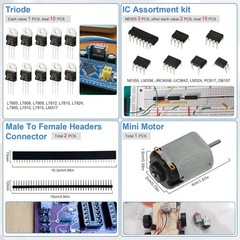 1780 Pcs DIY Electronics Kit w/ Resistors, LEDs, Transistors