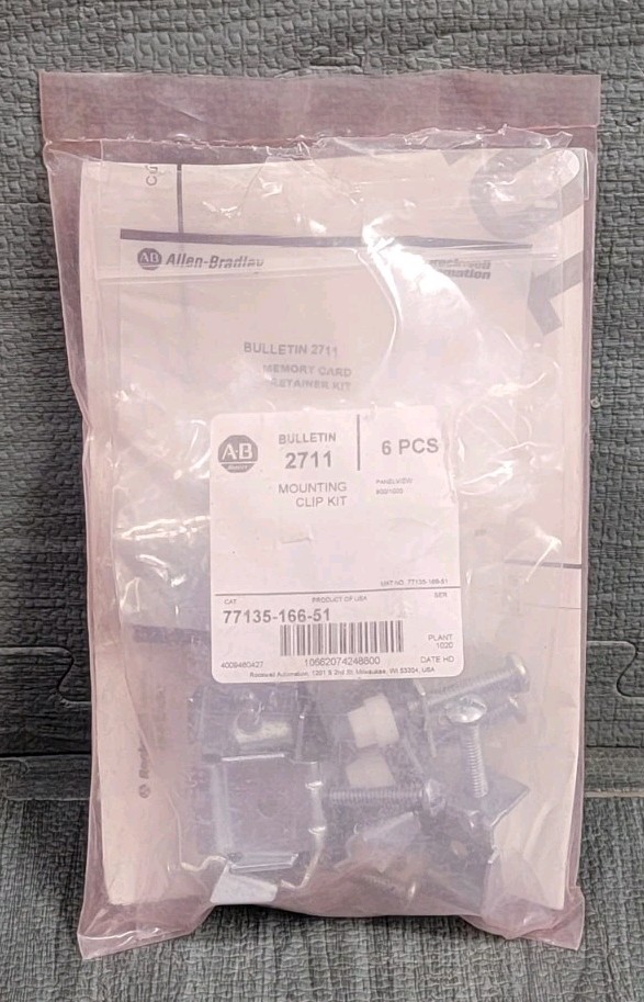 Allen-Bradley 77135-166-51 Mounting Clip Kit, Mem Card Retainer, Mount Template