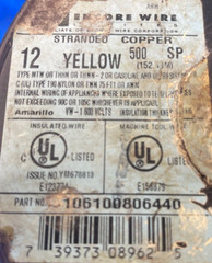 ENCORE WIRE 106100806440 STRANDED COPPER WIRE 12 AWG YELLOW LENGTH: 270′