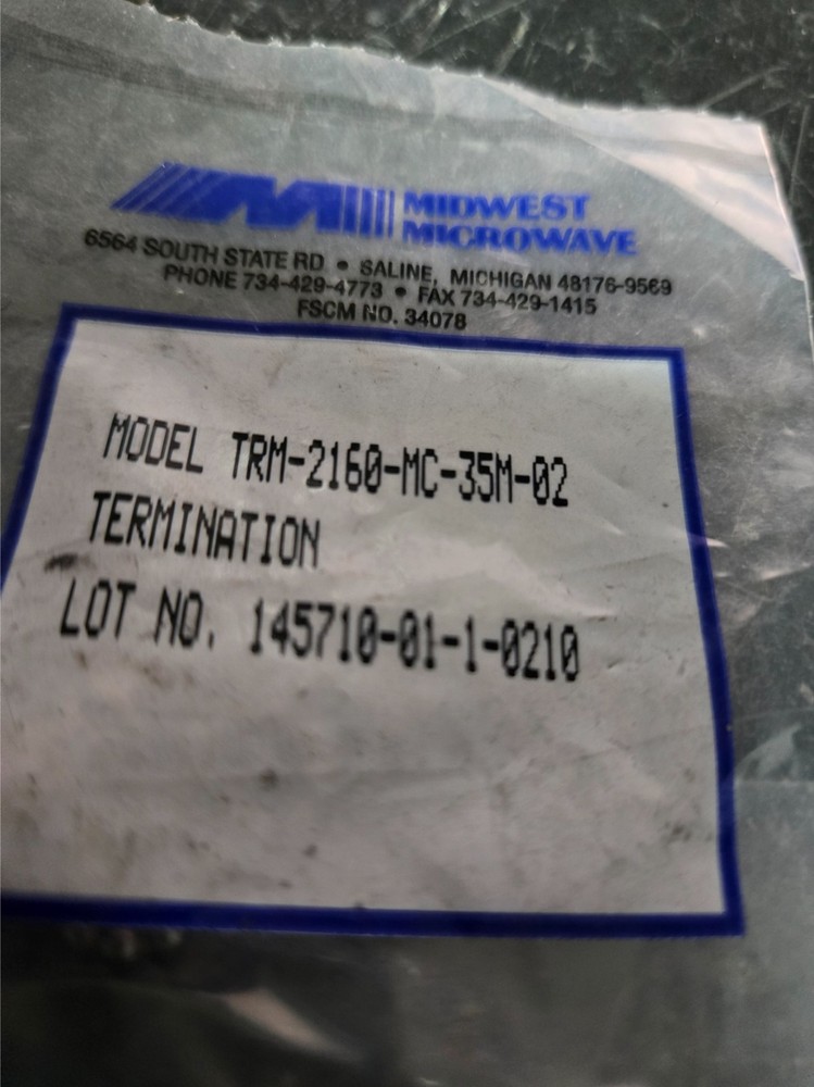 Midwest Microwave TRM‑2160‑MC‑35M‑02 3.5mm 50Ω RF Termination DC–26.5 GHz NEW