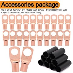 4 Gauge Wire (25ft Each- Black/Red) Copper With 100A ANL Fuse Holder, [MIXED]