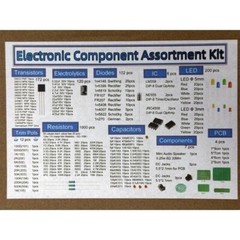 Electronic Component Kit Assortment Capacitors LEDs Transistors Resistors DC PCB