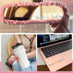 Stretchy Plush Rear View Mirror Cover Decal in Furry Pink, Laser Color: Pink2
