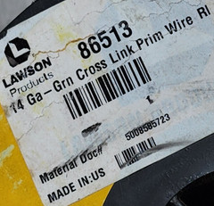 Lawson 86513 #14awg SXL SAE J1128 XLPE Automotive Lead/Primary Wire Green /50ft