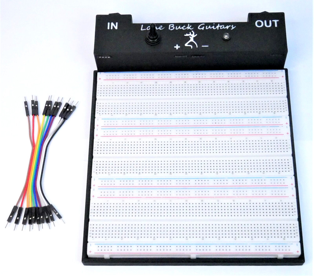 X-Large Guitar Pedal Building Breadboard True Bypass Solderless 1/4″ Audio Jacks