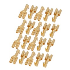 20 x Gold Tone Brass Spade Crimp Terminals Wiring Connectors 6.3mm