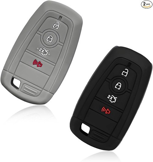 2-Pack Silicone Key Fob Cover for Ford F150 F250 F350 F450 F Color: Black+Gray